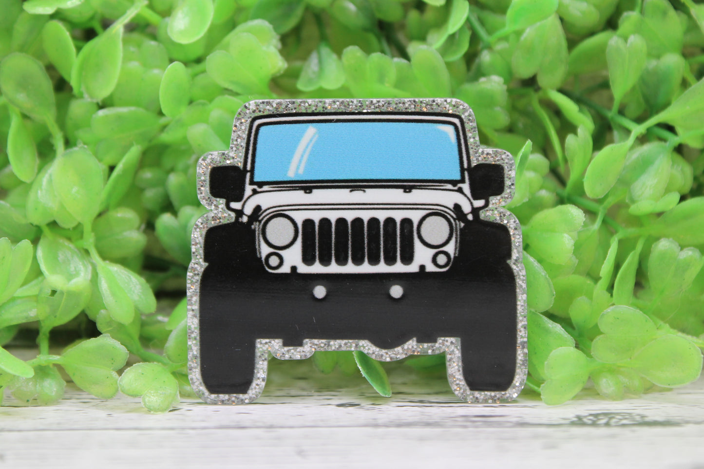 White Jeep Badge Reel