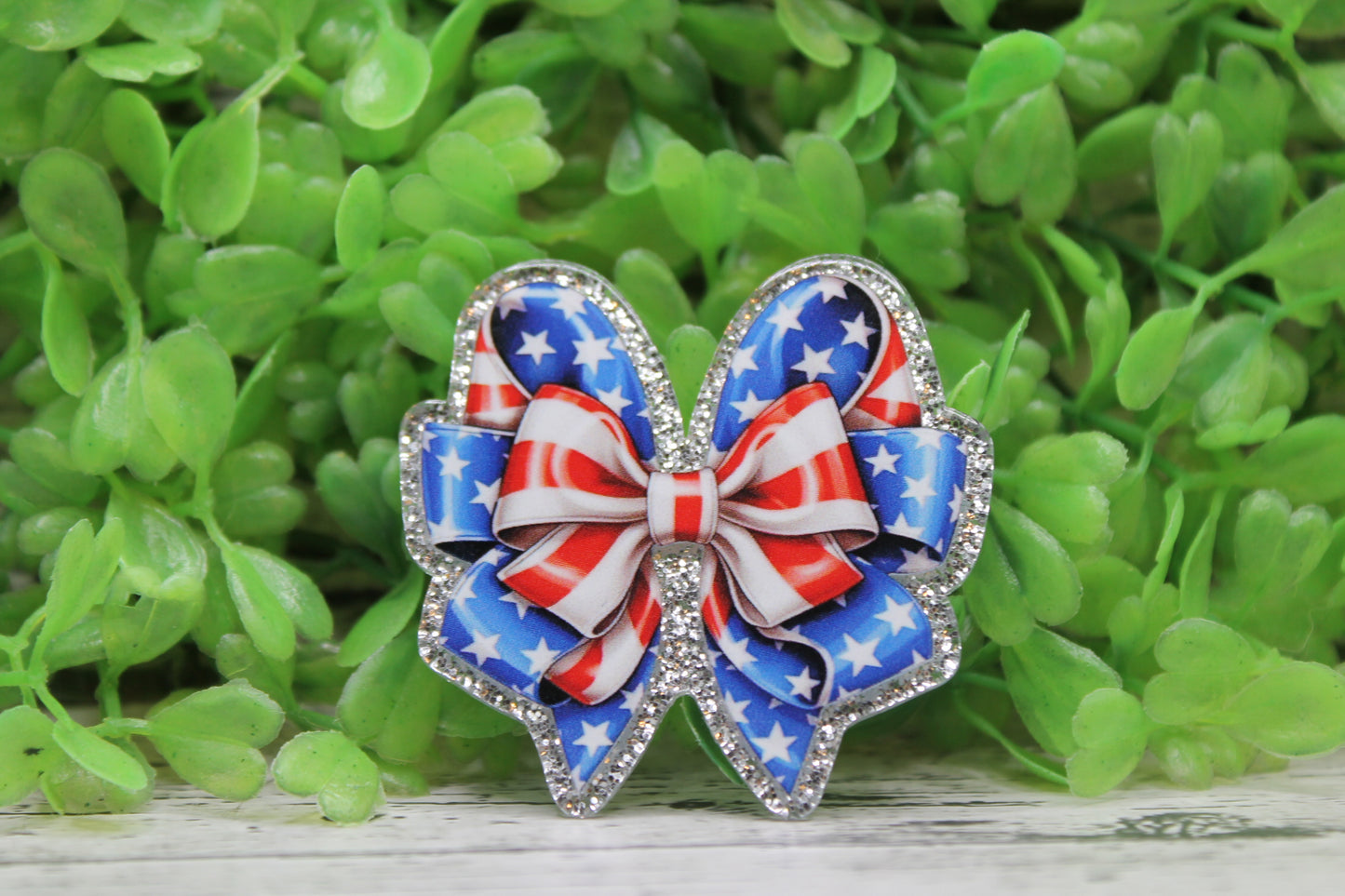 Patriotic Double Bow Badge Reel