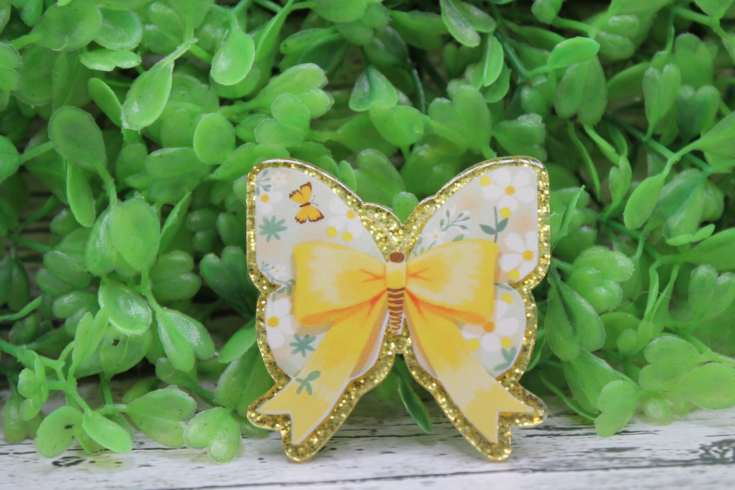 Yellow Double Bow Badge Reel