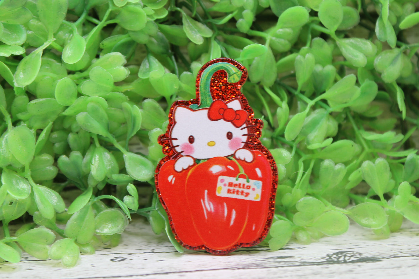 Red Pepper Cat Badge Reel