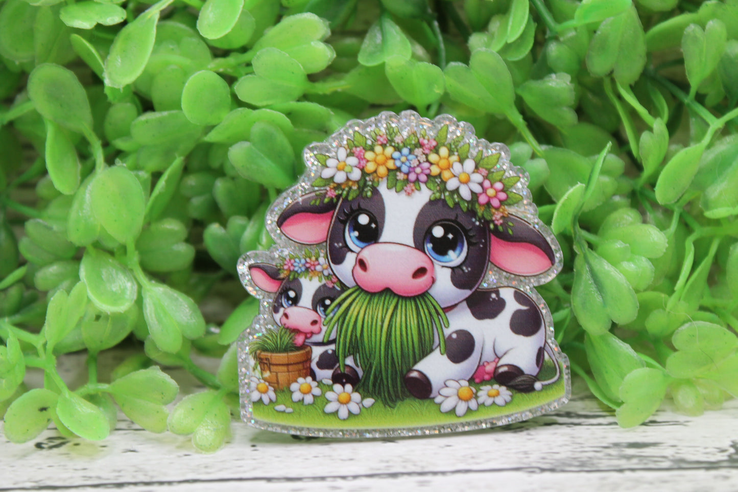 Cow and Grass Badge Reel