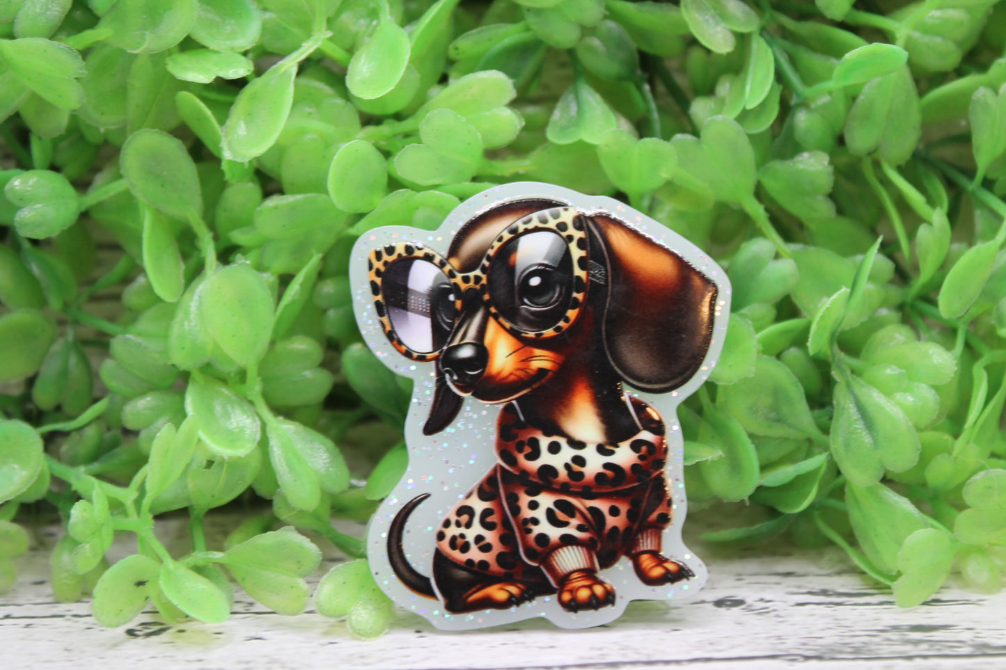 Leopard Dachshund Badge Reel