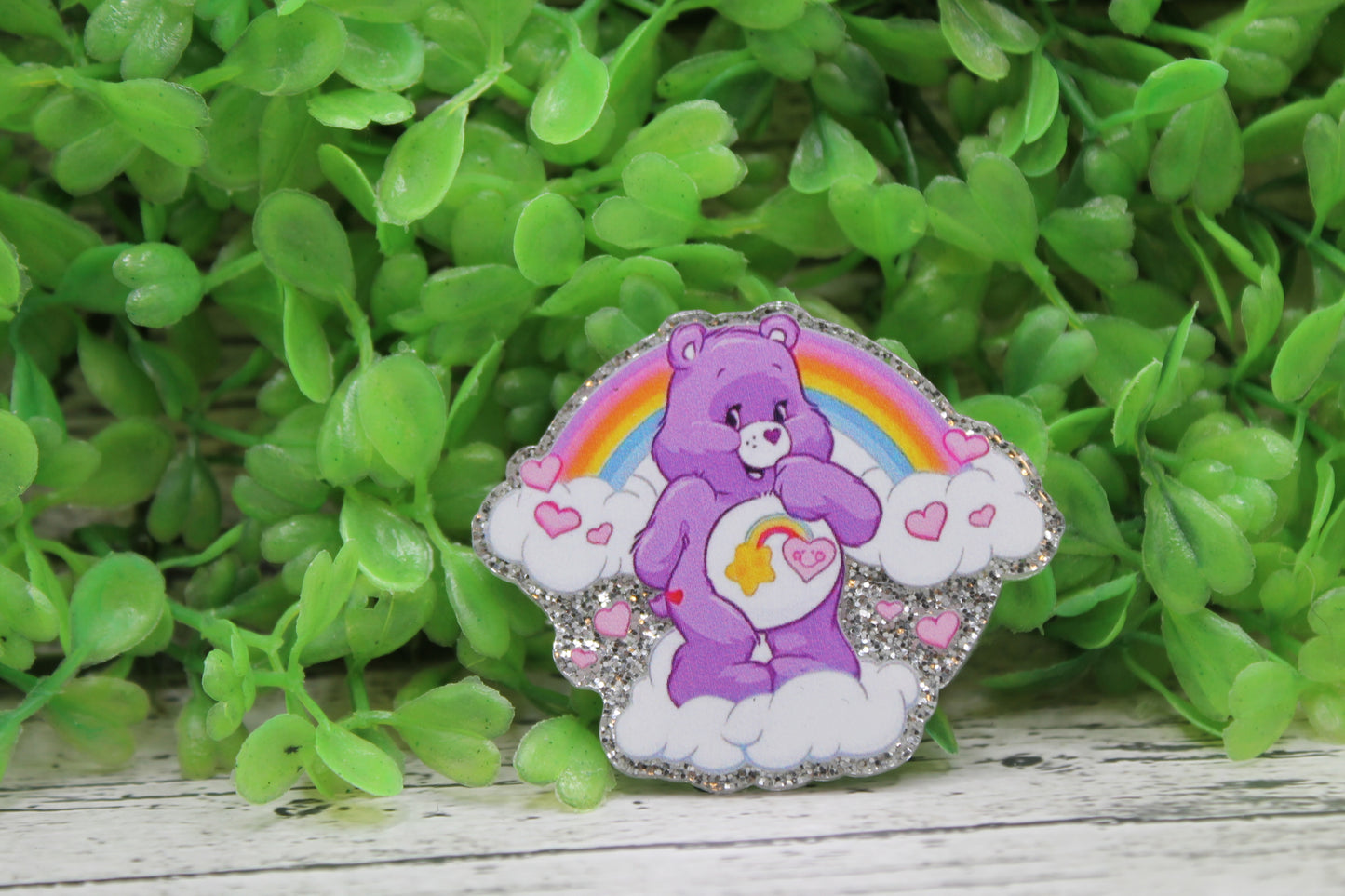 Rainbow Purple Bear Clouds Badge Reel