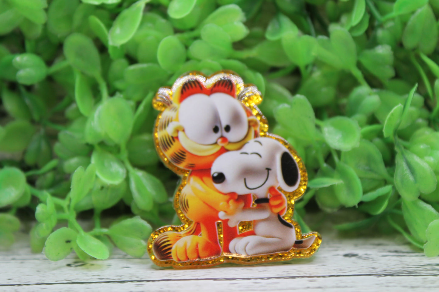 Orange Cat & White Dog Badge Reel