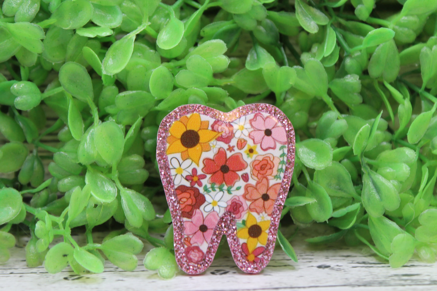 Floral Tooth Badge Reel