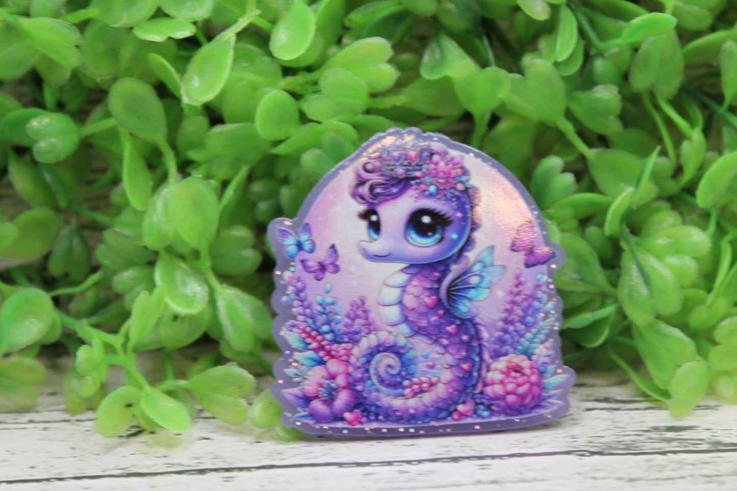 Purple Seahorse Badge Reel