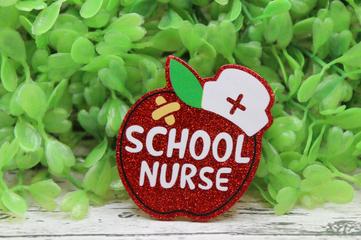 School Nurse Apple Badge Reel