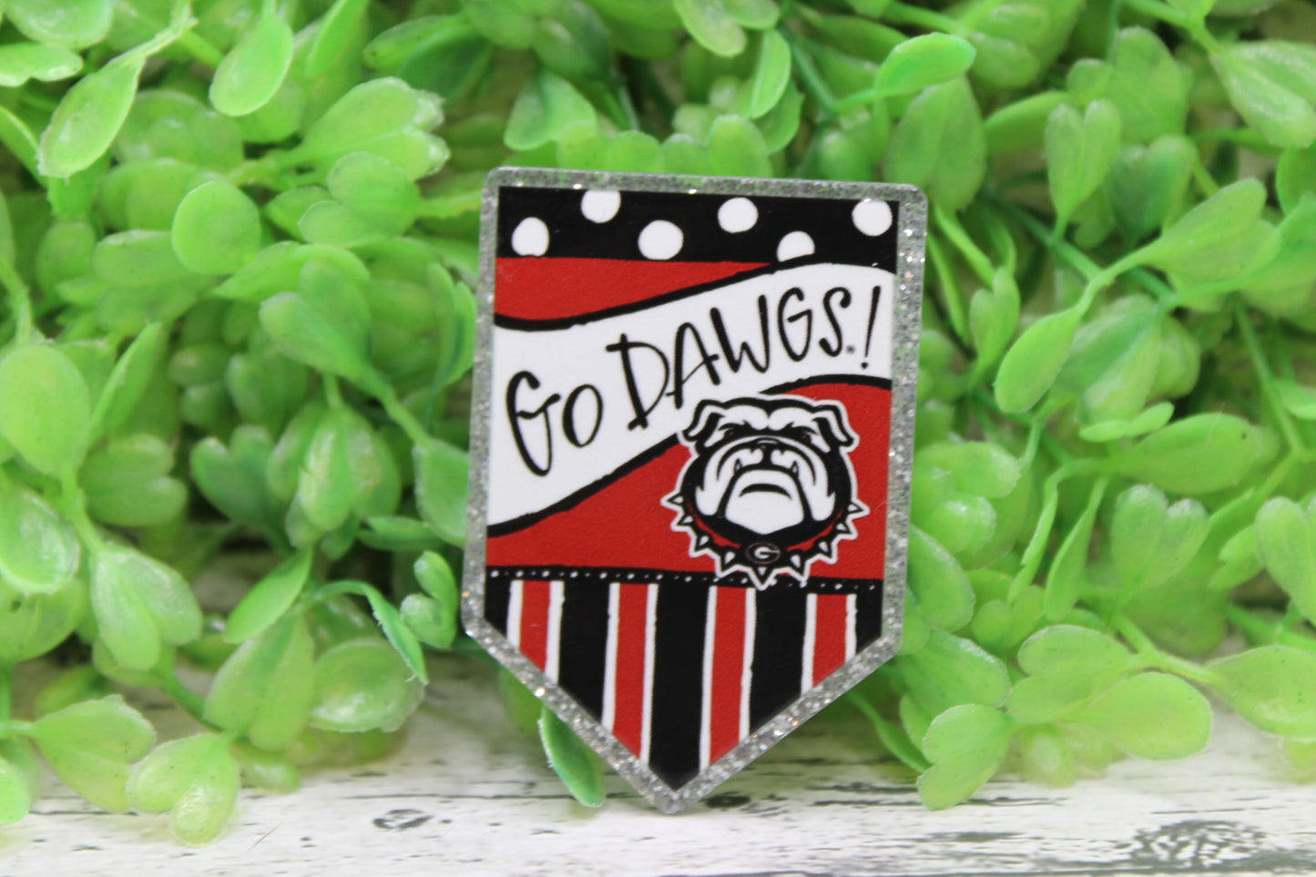 Go Dawgs! Football Pennant Badge Reel