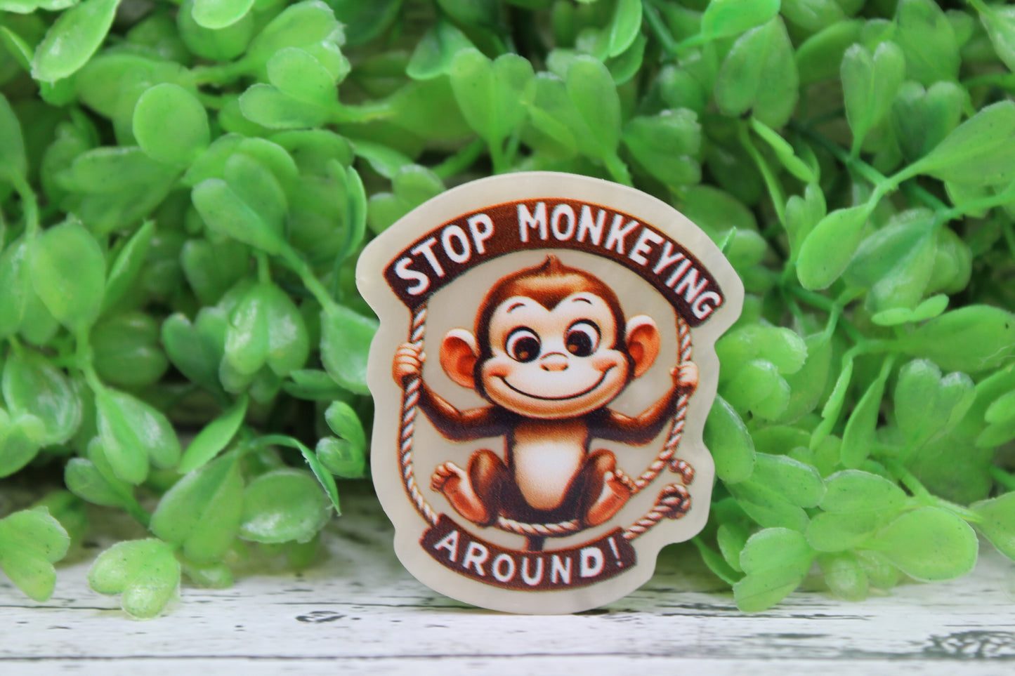 Stop Monekying Around Badge Reel