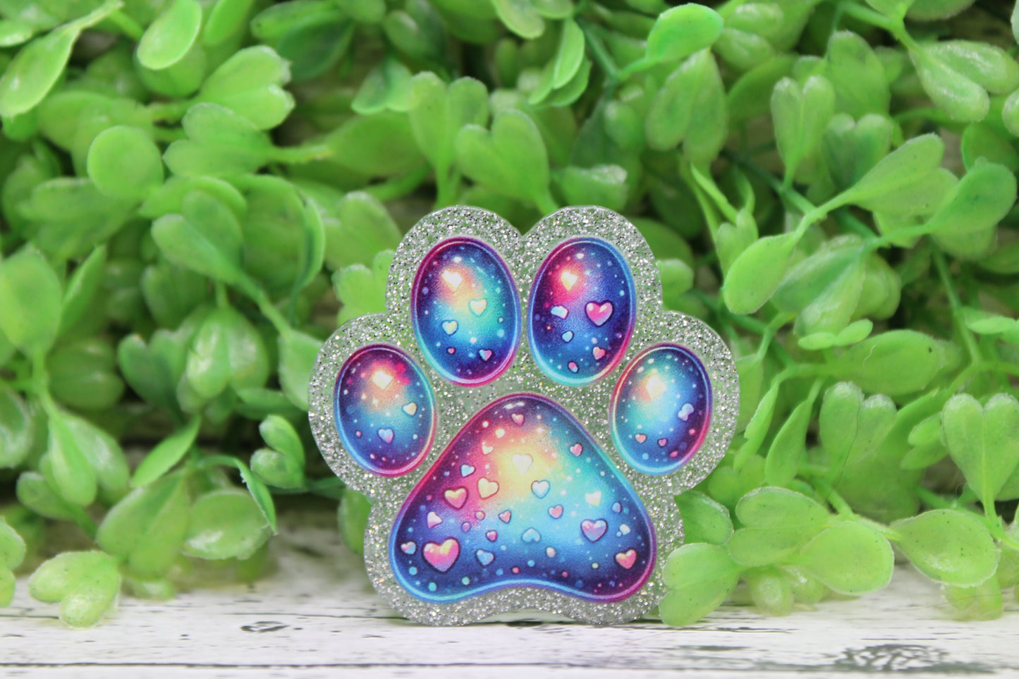 Coloful Paw Print Badge Reel