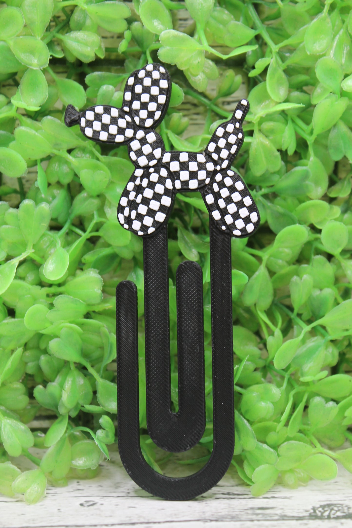 Checkered Balloon Dog Bookmark or Jumbo Paperclip