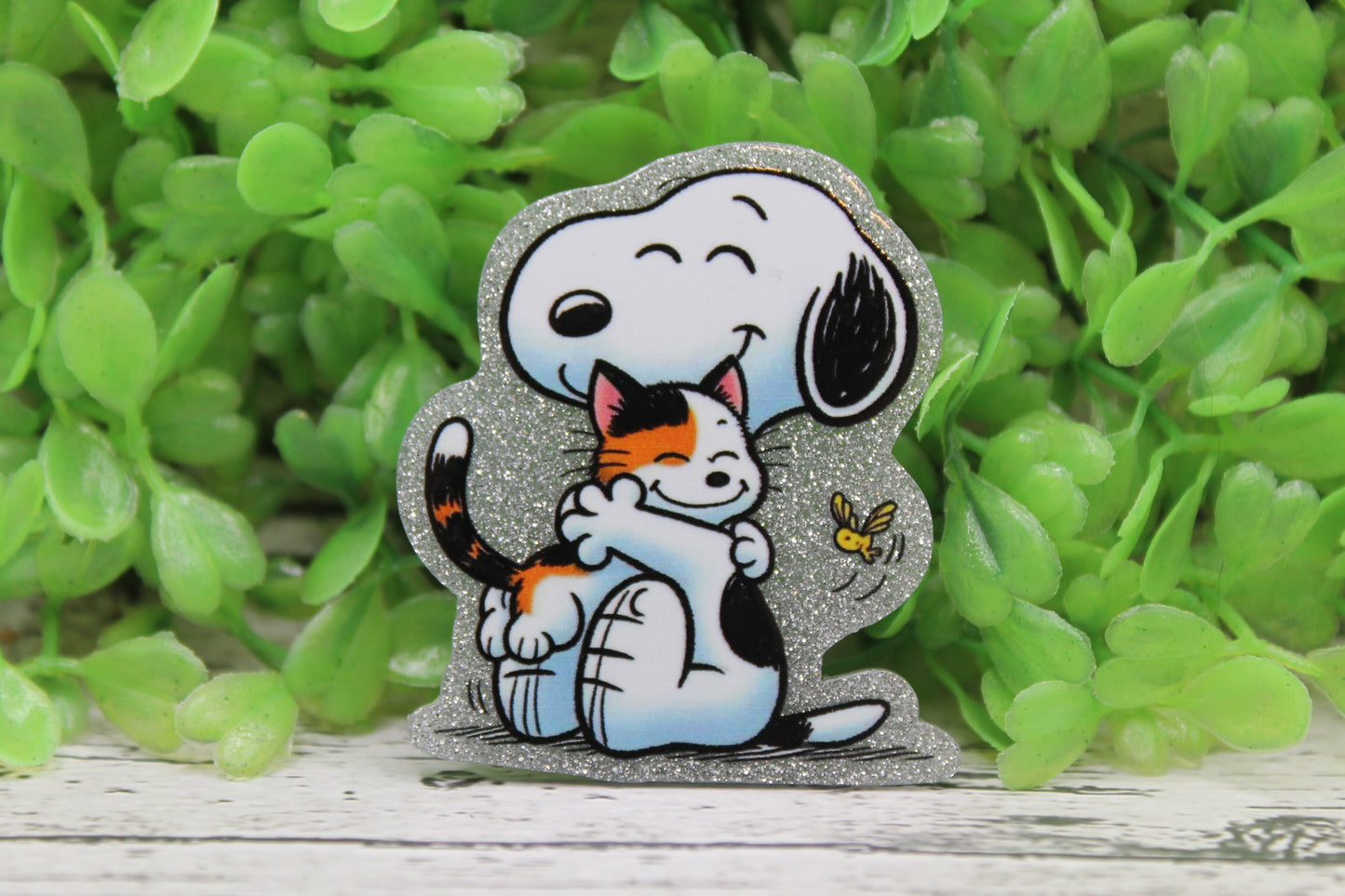 Cat & White Dog Badge Reel