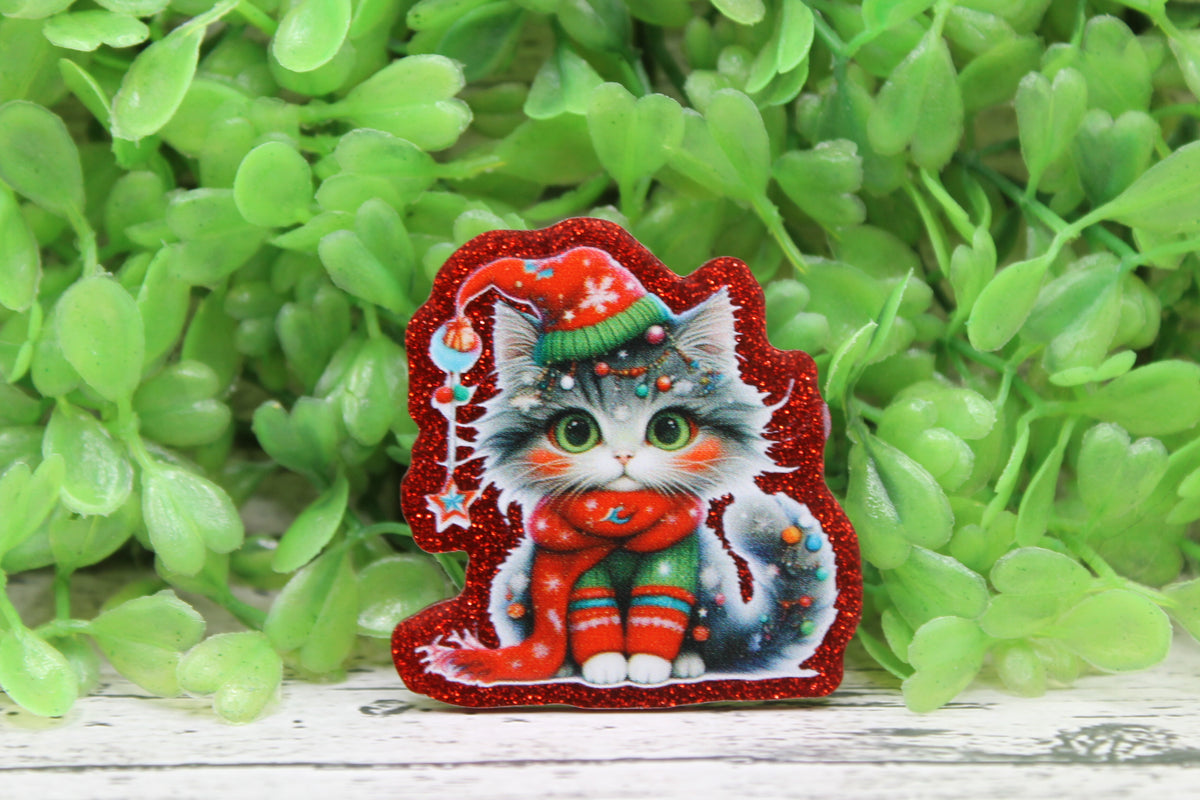Christmas Cat Badge Reel