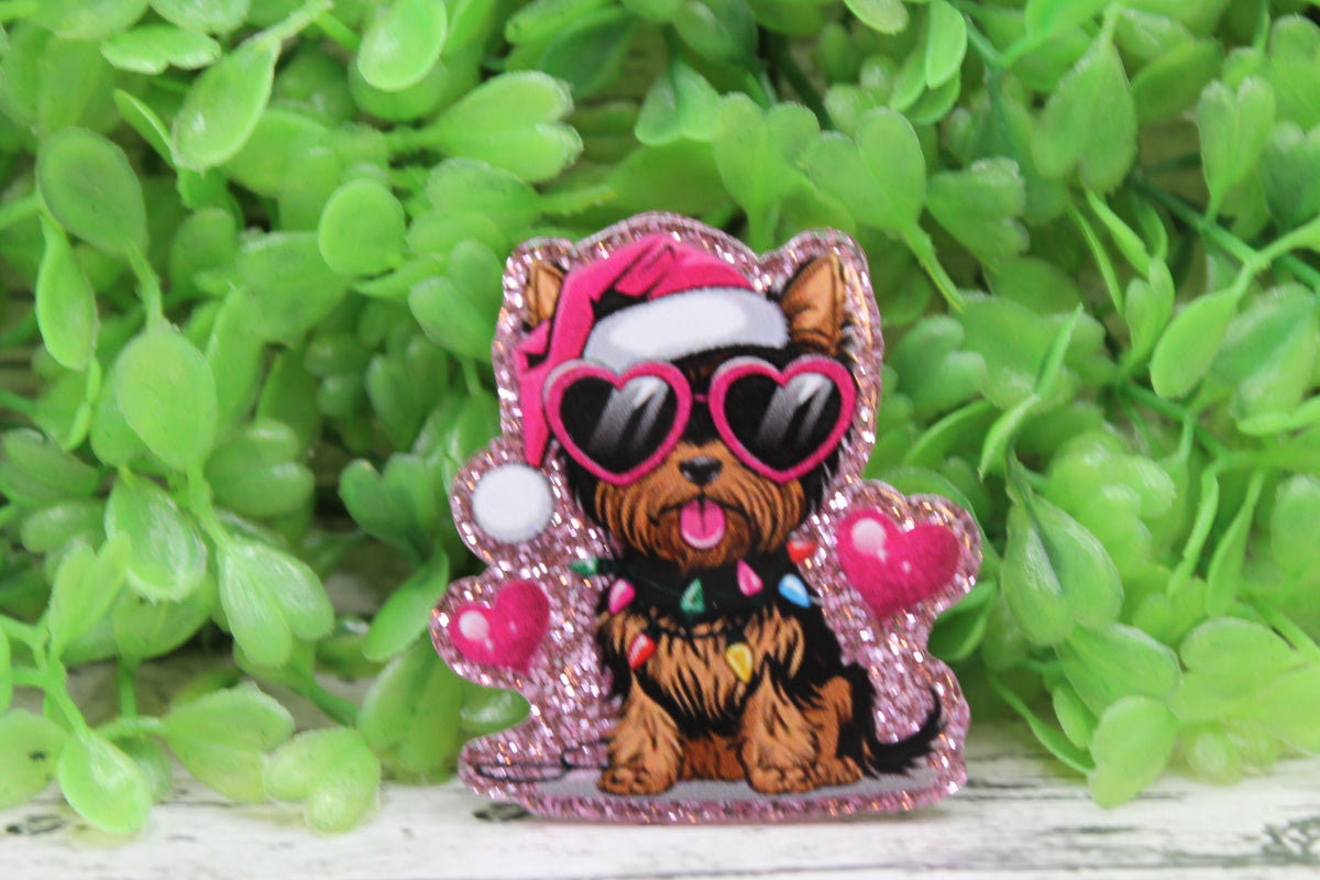 Christmas Yorkie Badge Reel