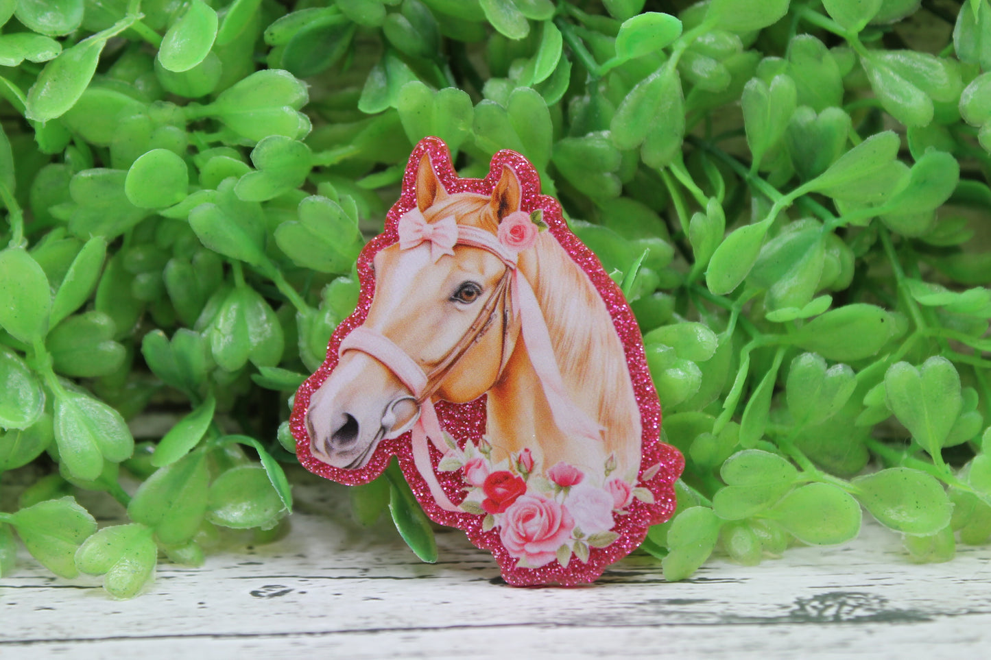 Floral Horse Badge Reel
