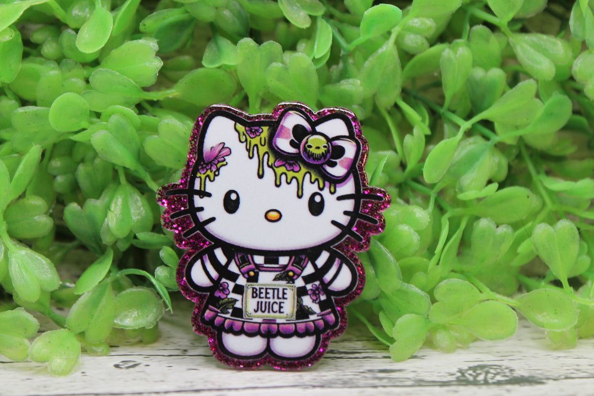 Beetlejuice Cat Badge Reel