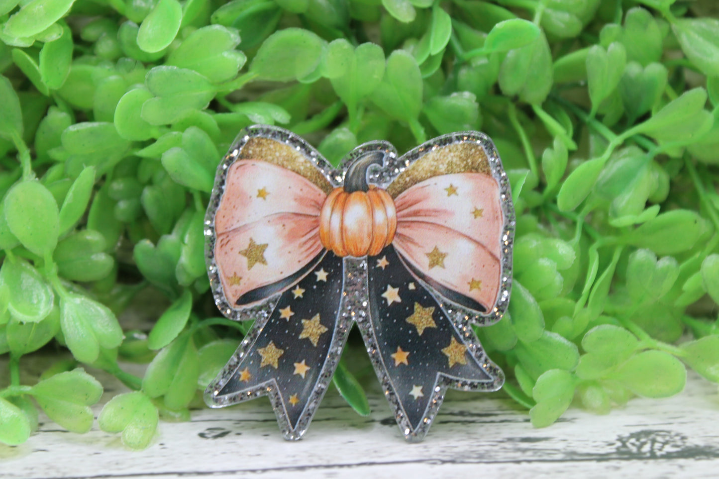 Pumpkin & Stars Bow Badge Reel