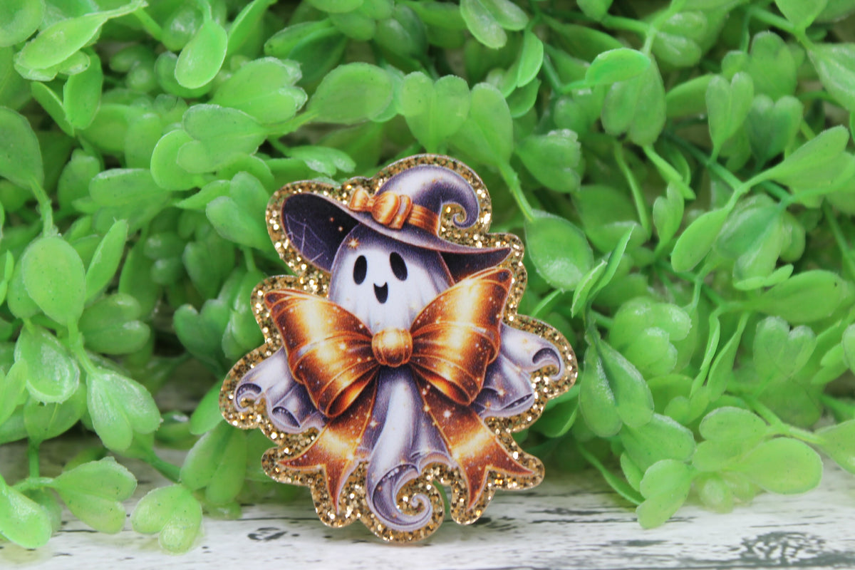 Gold Bow Ghost Badge Reel