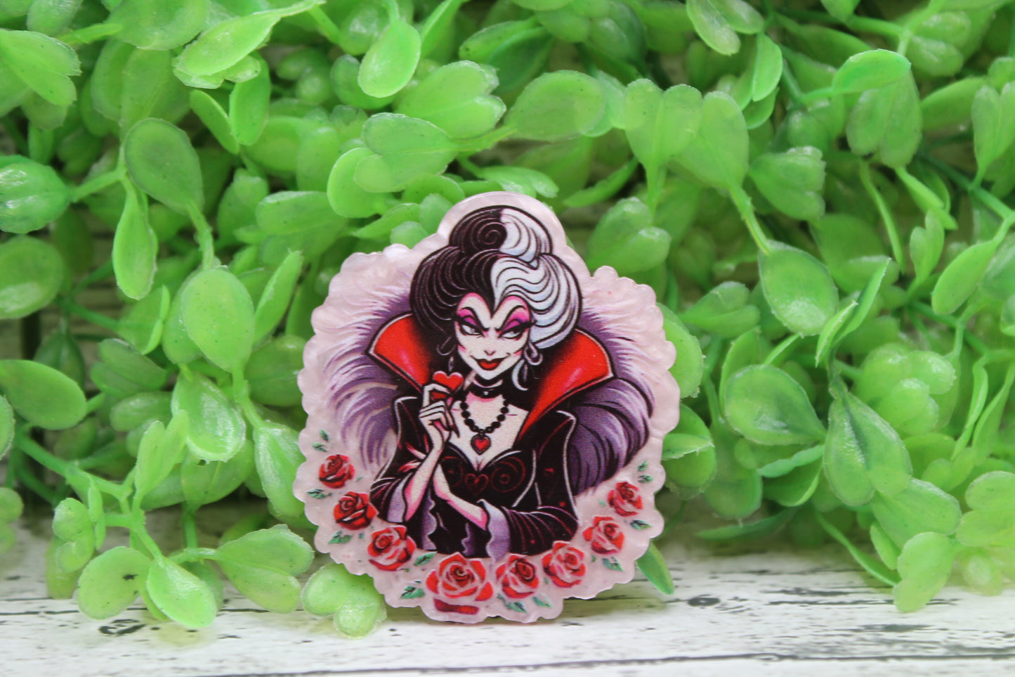 Evil Lady on Pink Badge Reel