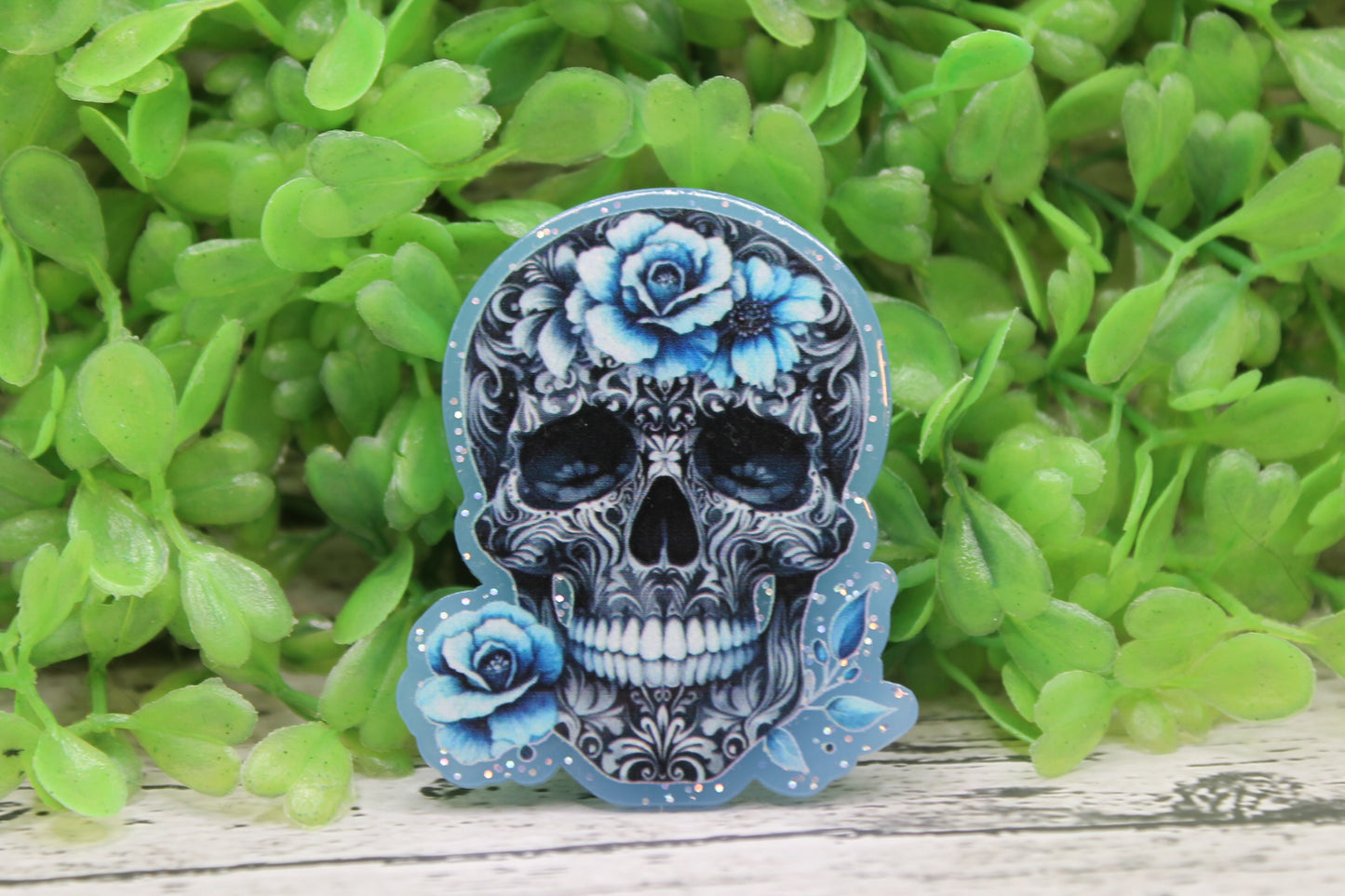 Floral Skull Badge Reel