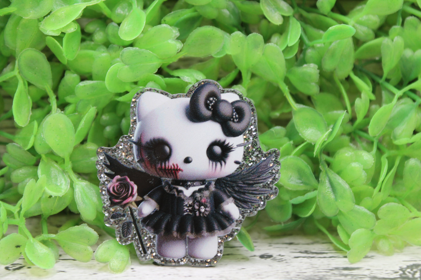 Dark Angel Cat Badge Reel