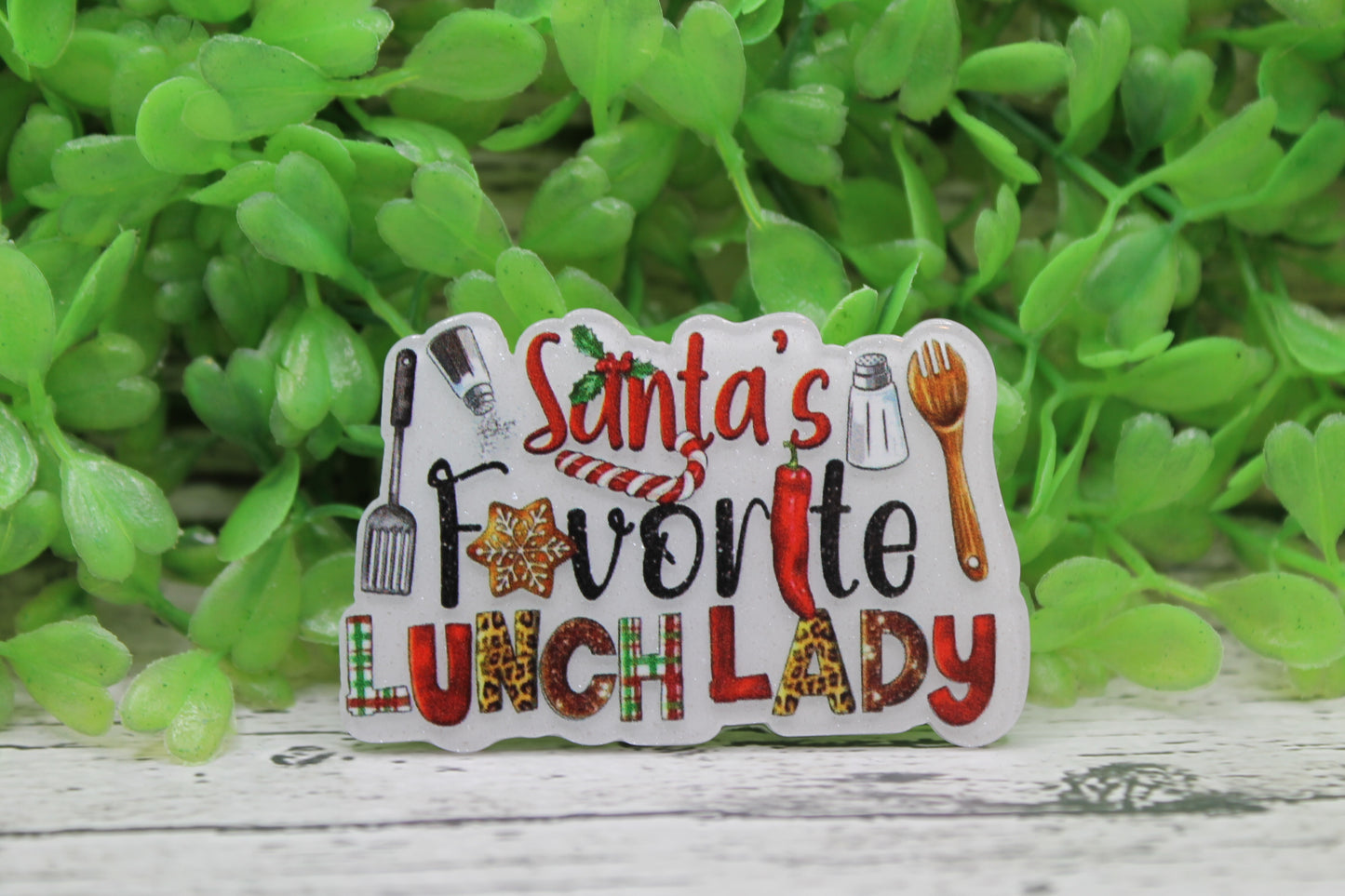 Santa's Favorite Lunch Lady Badge Reel