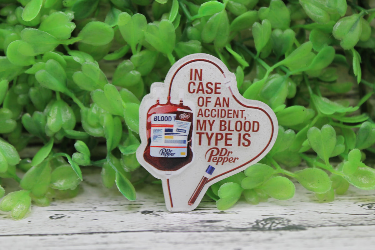 Dr Pepper Blood Type Badge Reel