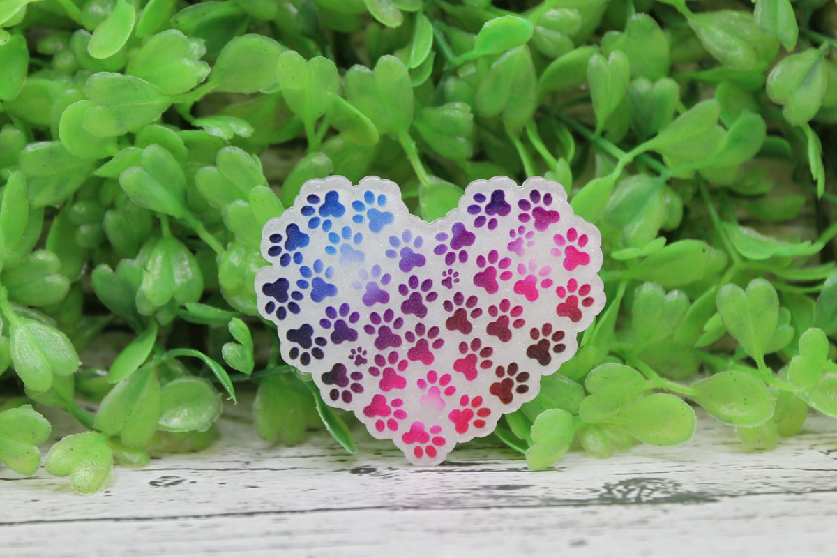 Paw Print Heart Badge Reel