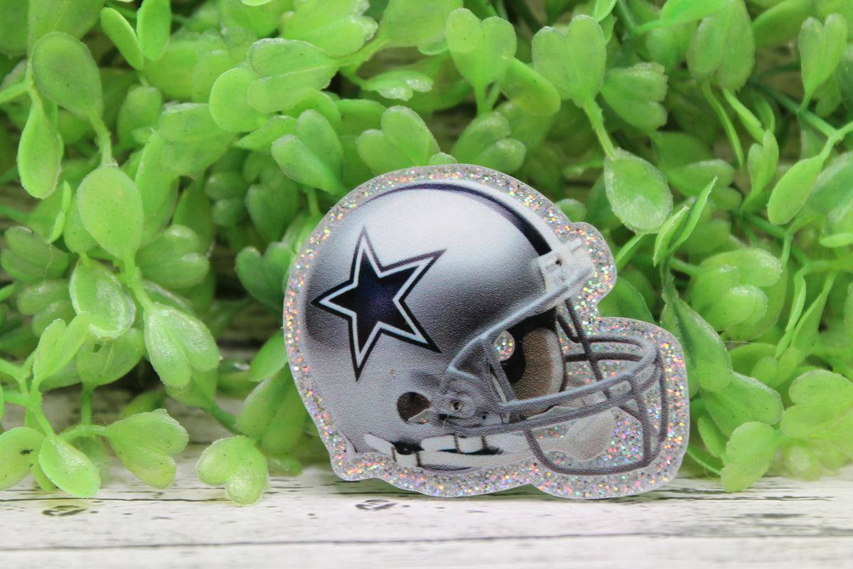 Dallas Cowboys Football Helmet Glitter Badge Reel