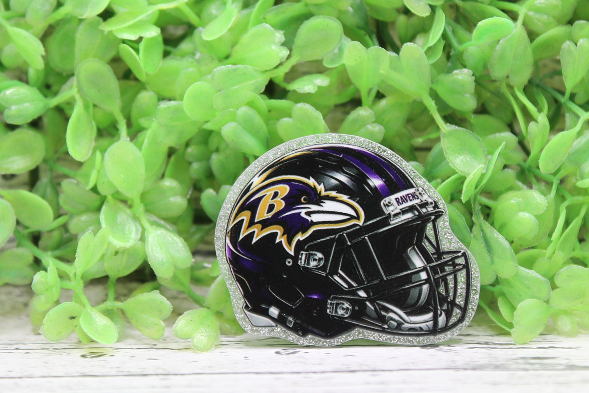 Baltimore Ravens Football Helmet Glitter Badge Reel