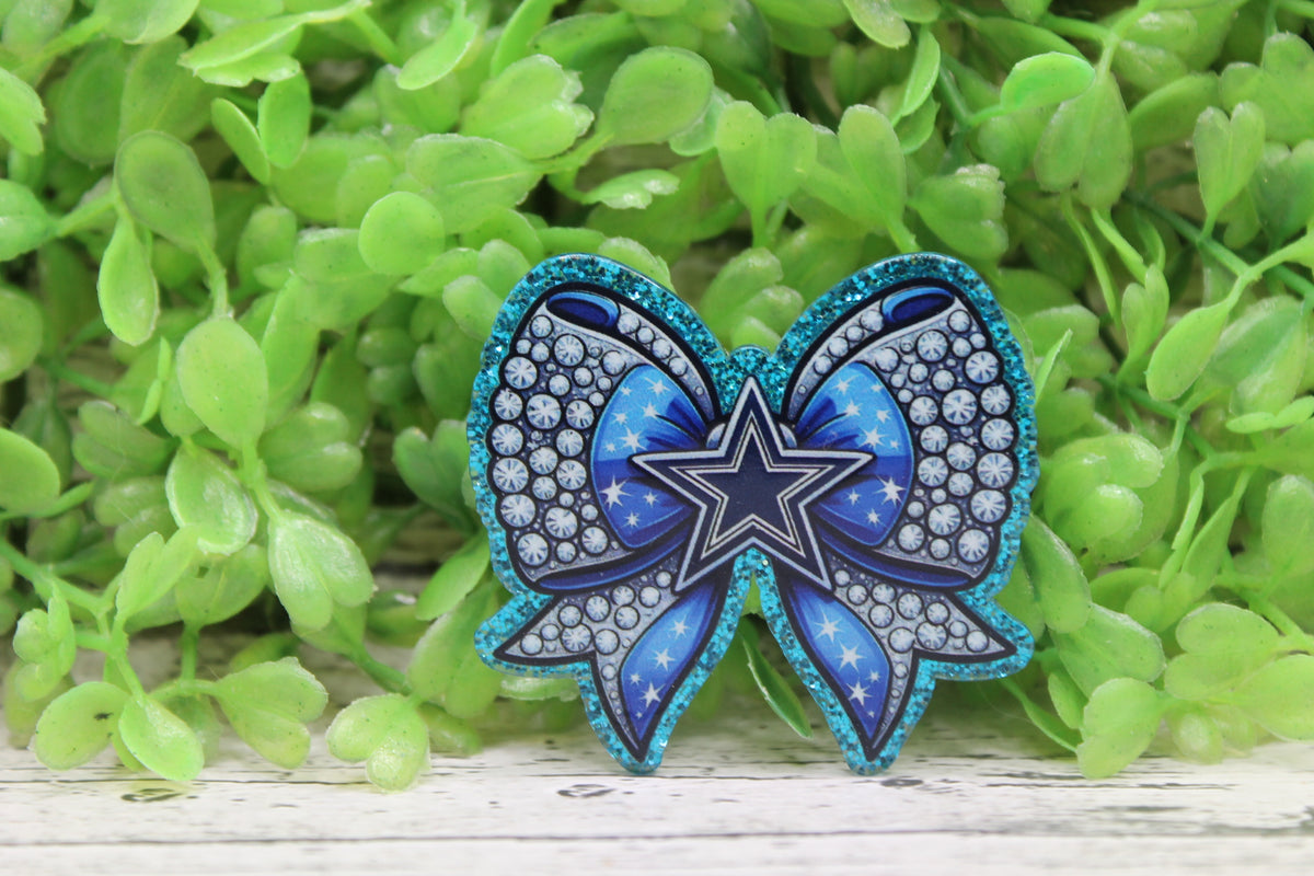 Cowboys Bling Bow Badge Reel