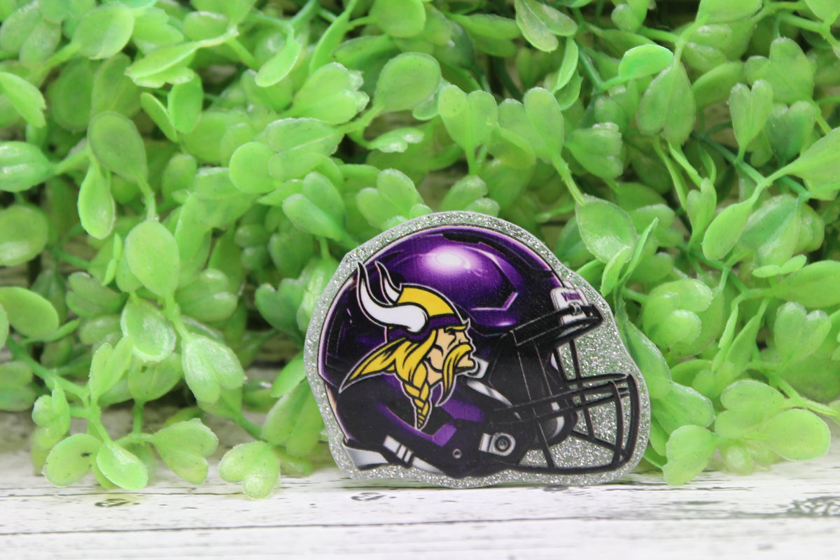 Minnesota Vikings Football Helmet Glitter Badge Reel