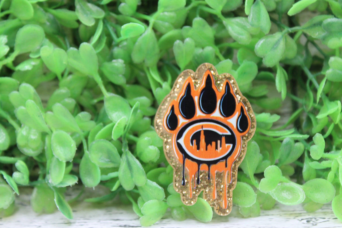 Chicago Bears Paw Print Badge Reel