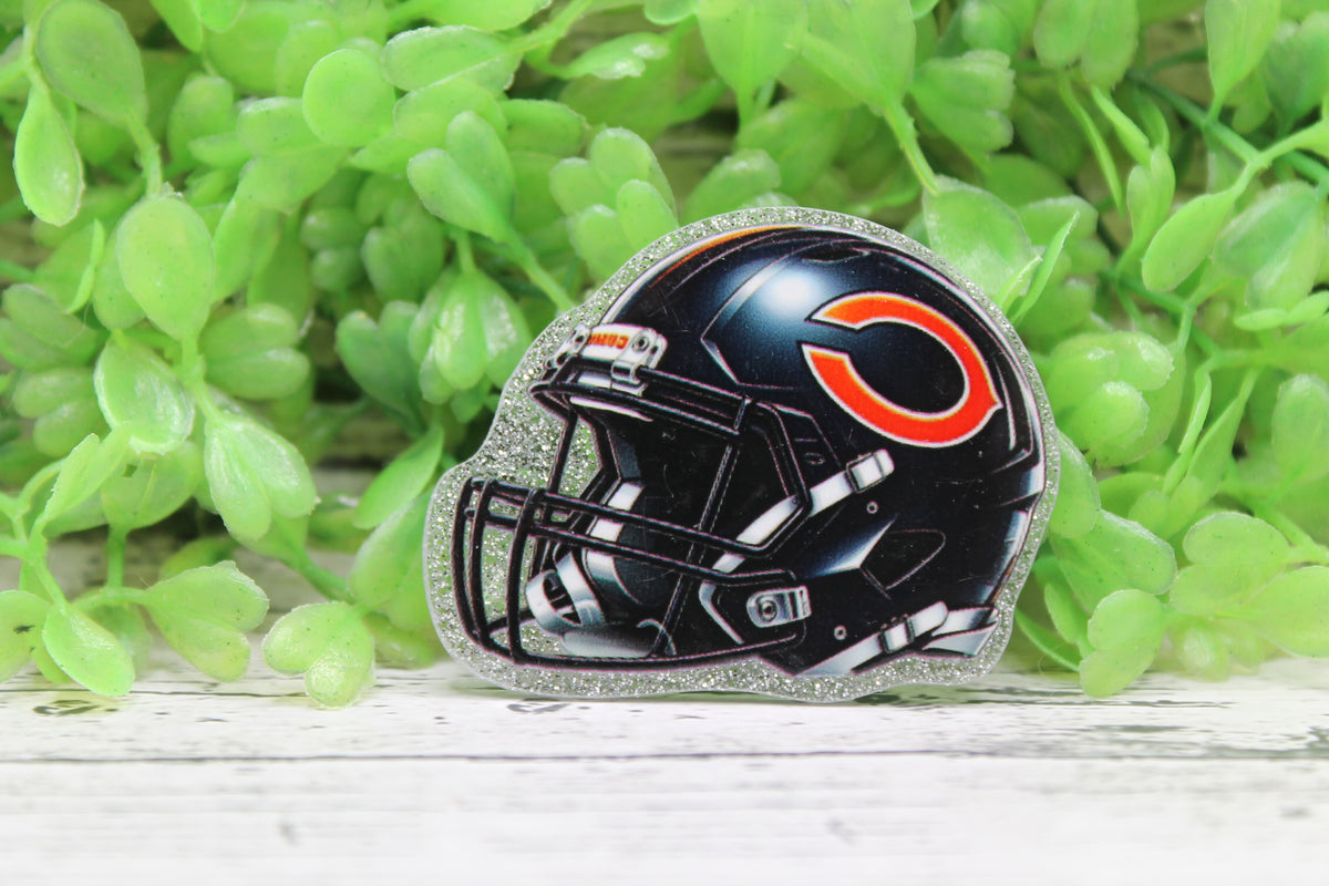 Chicago Bears Football Helmet Glitter Badge Reel