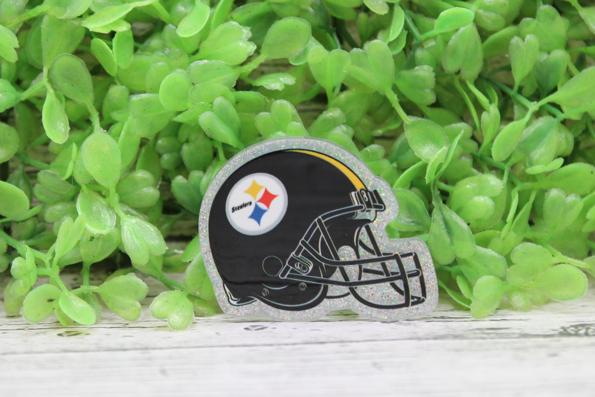 Pittsburgh Steelers Football Helmet Glitter Badge Reel