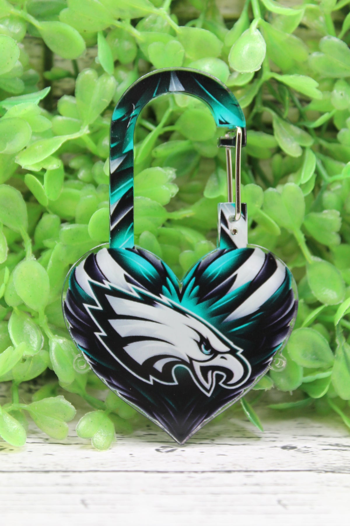 Eagles Football Heart Acrylic Clip