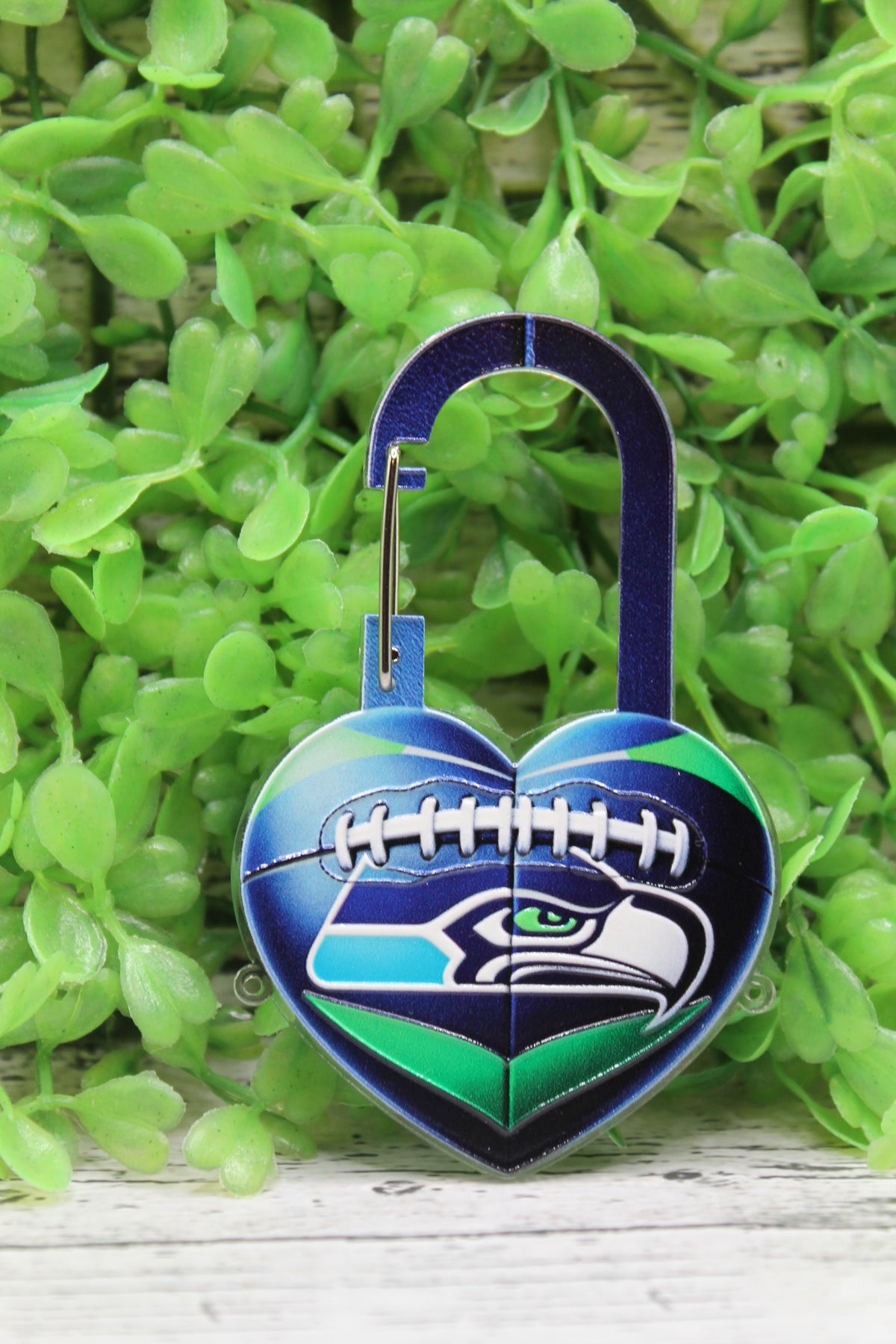 Seahawks Football Heart Acrylic Clip