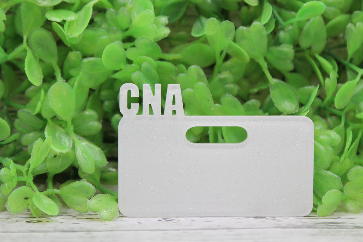 CNA - Certified Nursing Assistant White Shimmer Badge Accessory