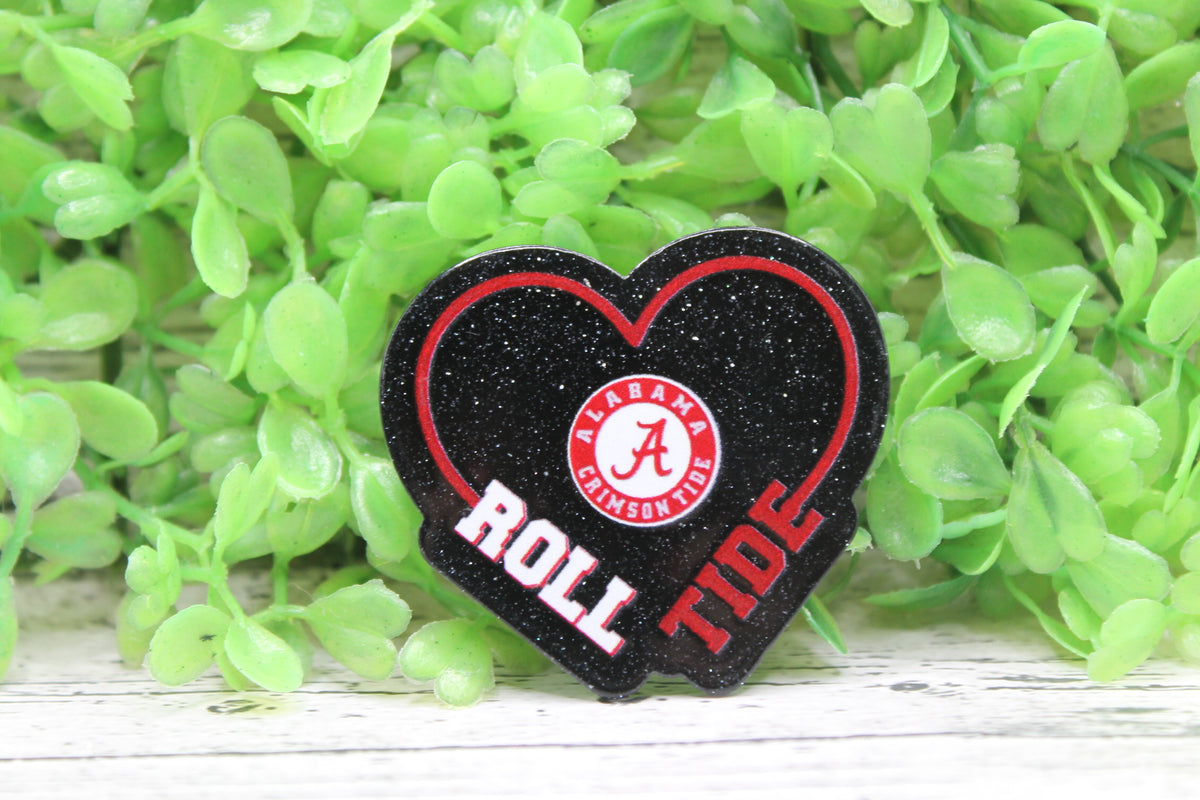 Alabama Roll Tide Heart Acrylic Badge Reel