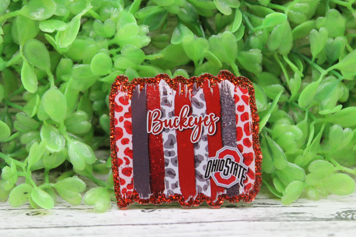Ohio Buckeyes Brushstroke Acrylic Badge Reel