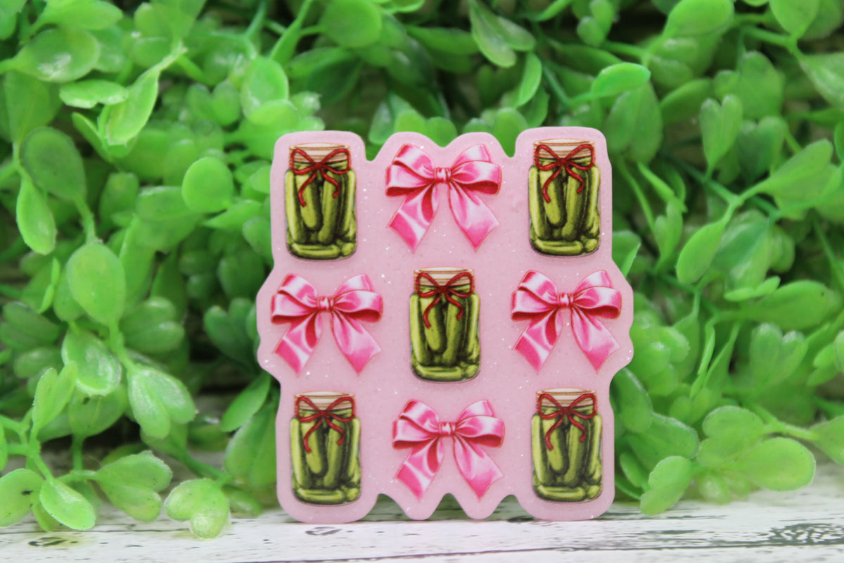 Pickles & Bows on Pink Acrylic Badge Reel