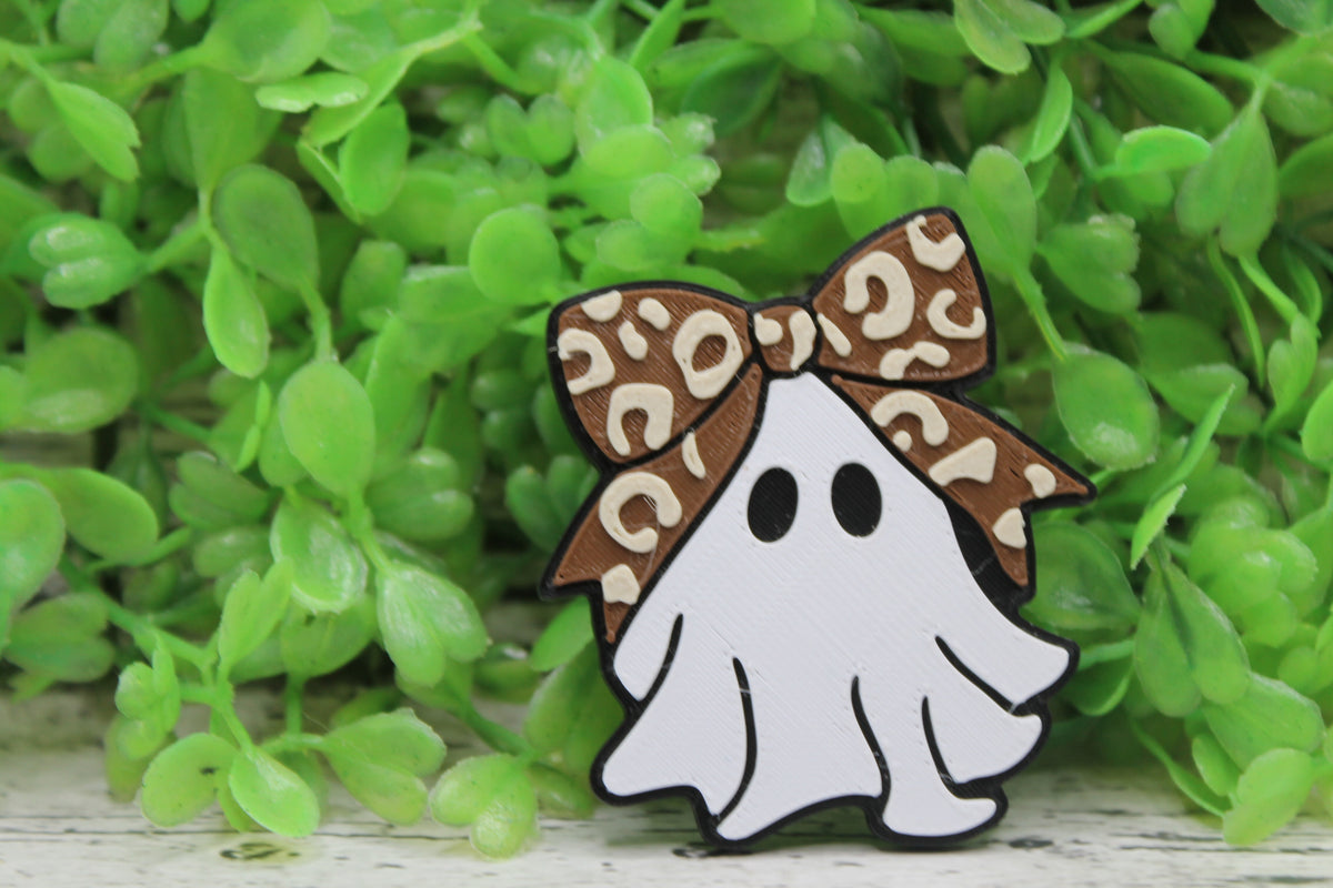 Leopard Bow Ghost 3D Badge Reel