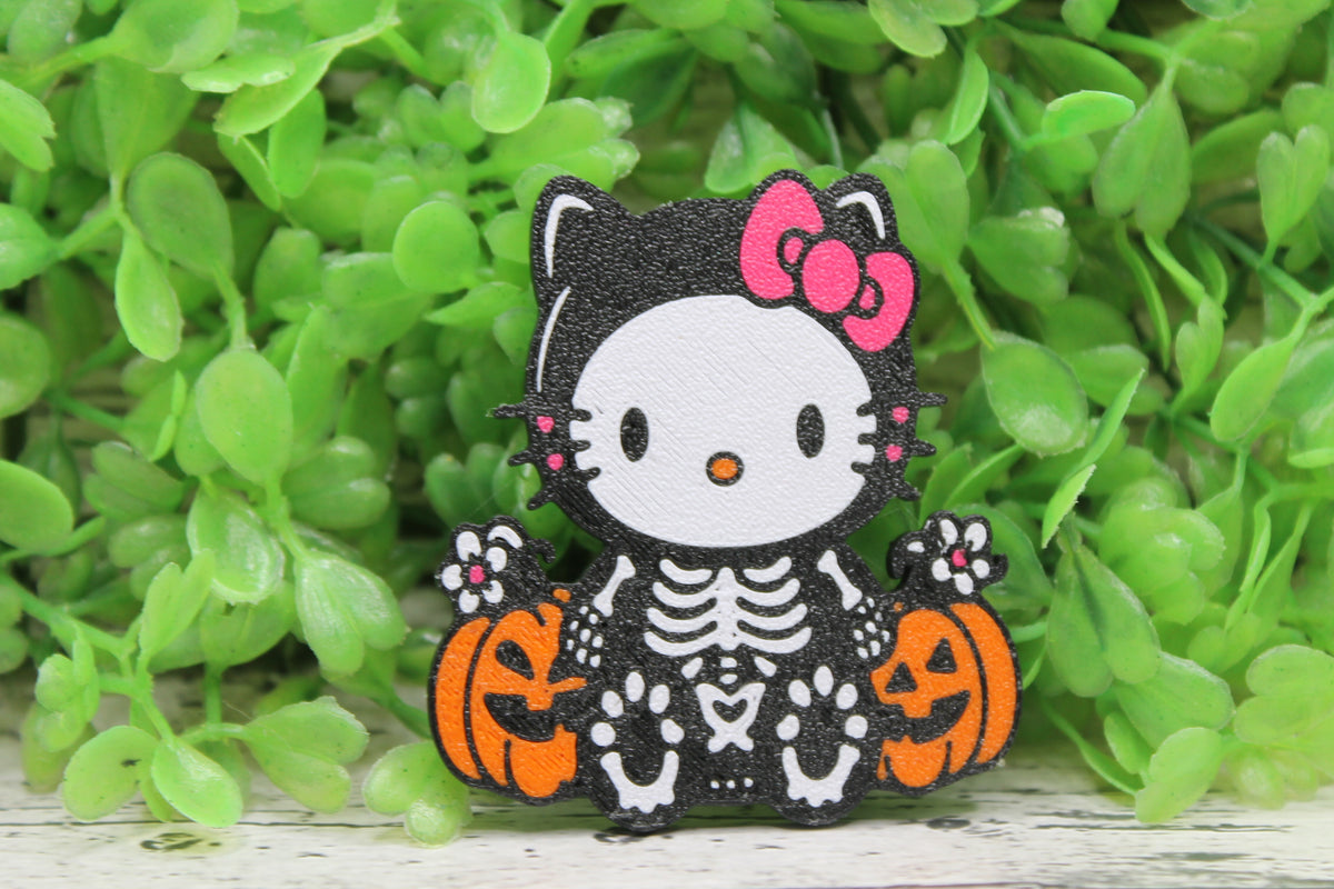 Skelly Cat Badge Reel