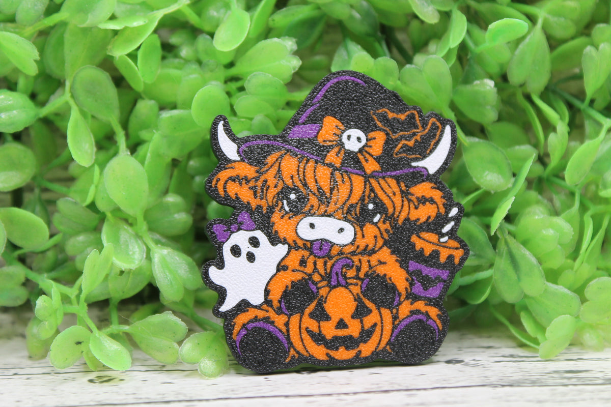 Halloween Highland Cow Badge Reel
