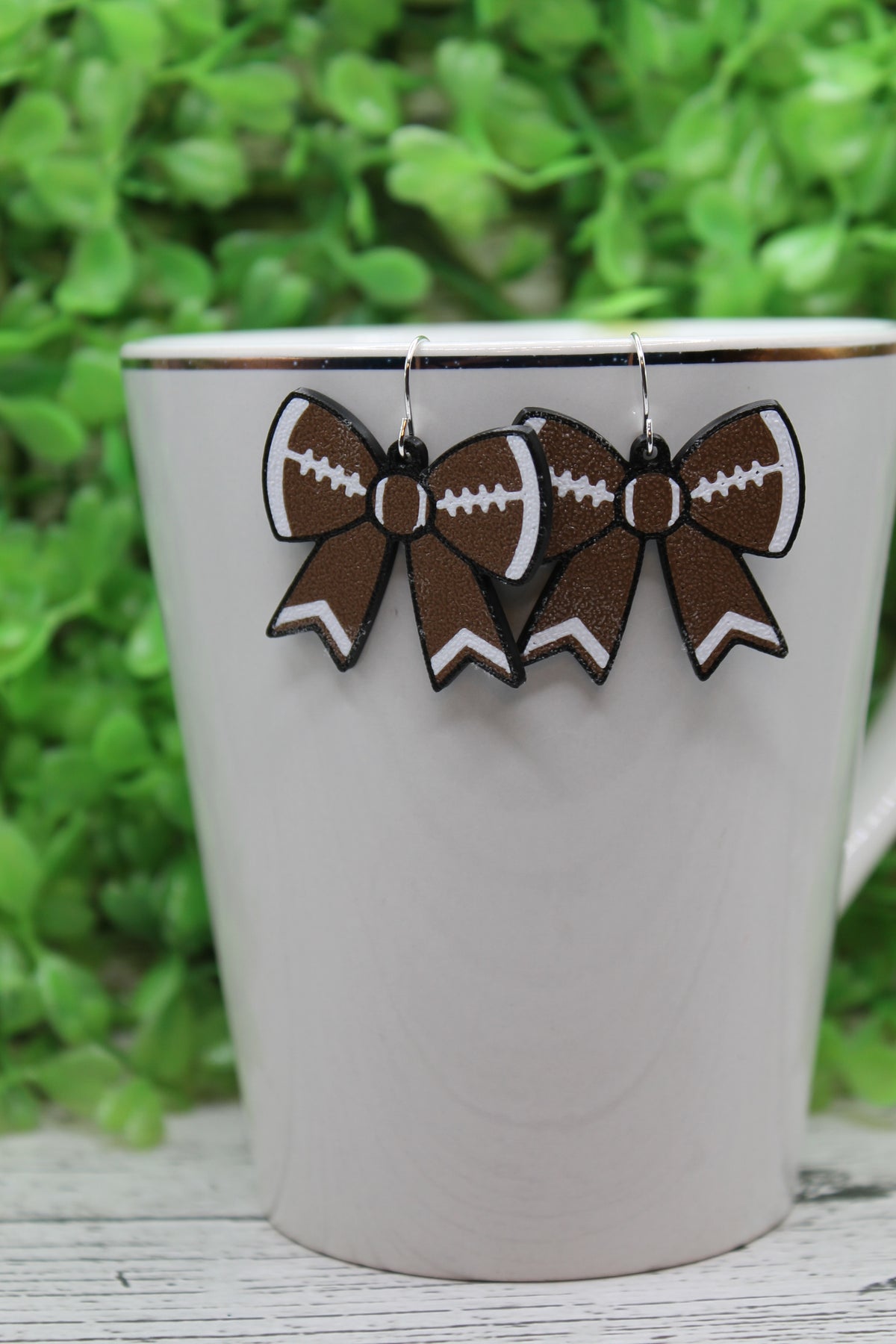 Football Bow Drop Earrings