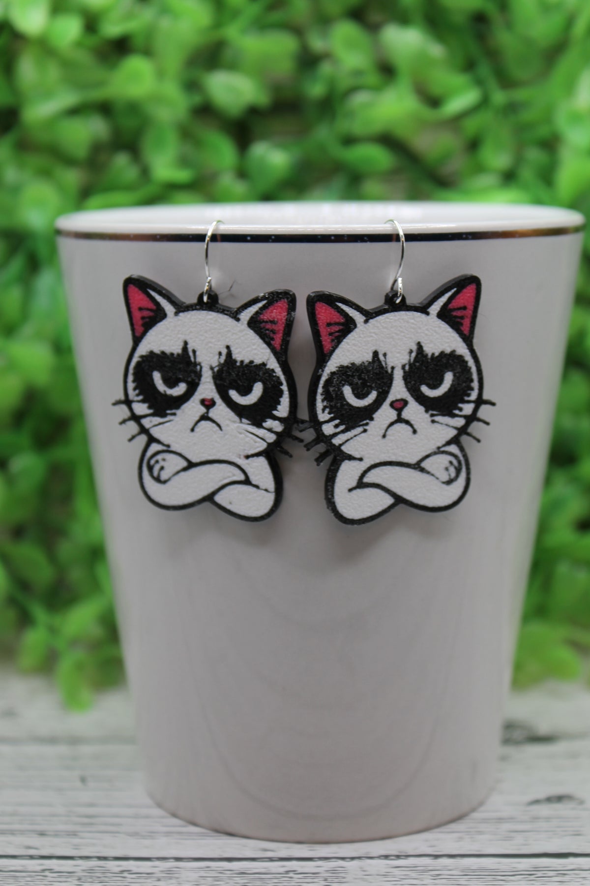 Grump Cat Drop Earrings