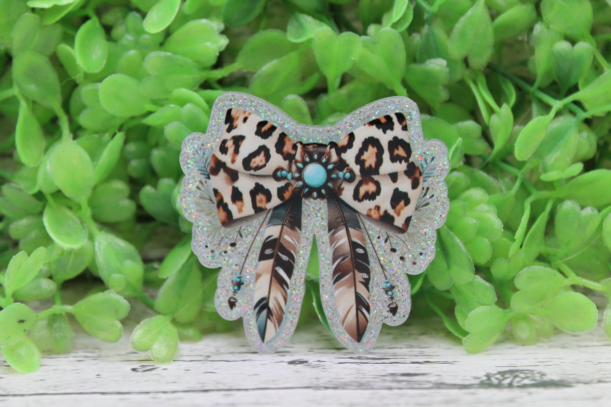 Western Leopard Bow Badge Reel
