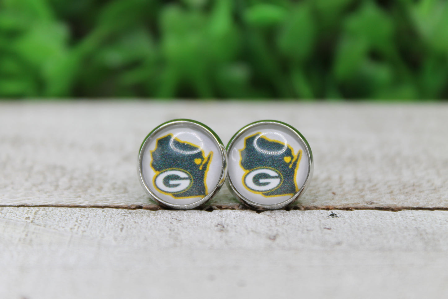 Football, Wisconsin State • Stud Earrings