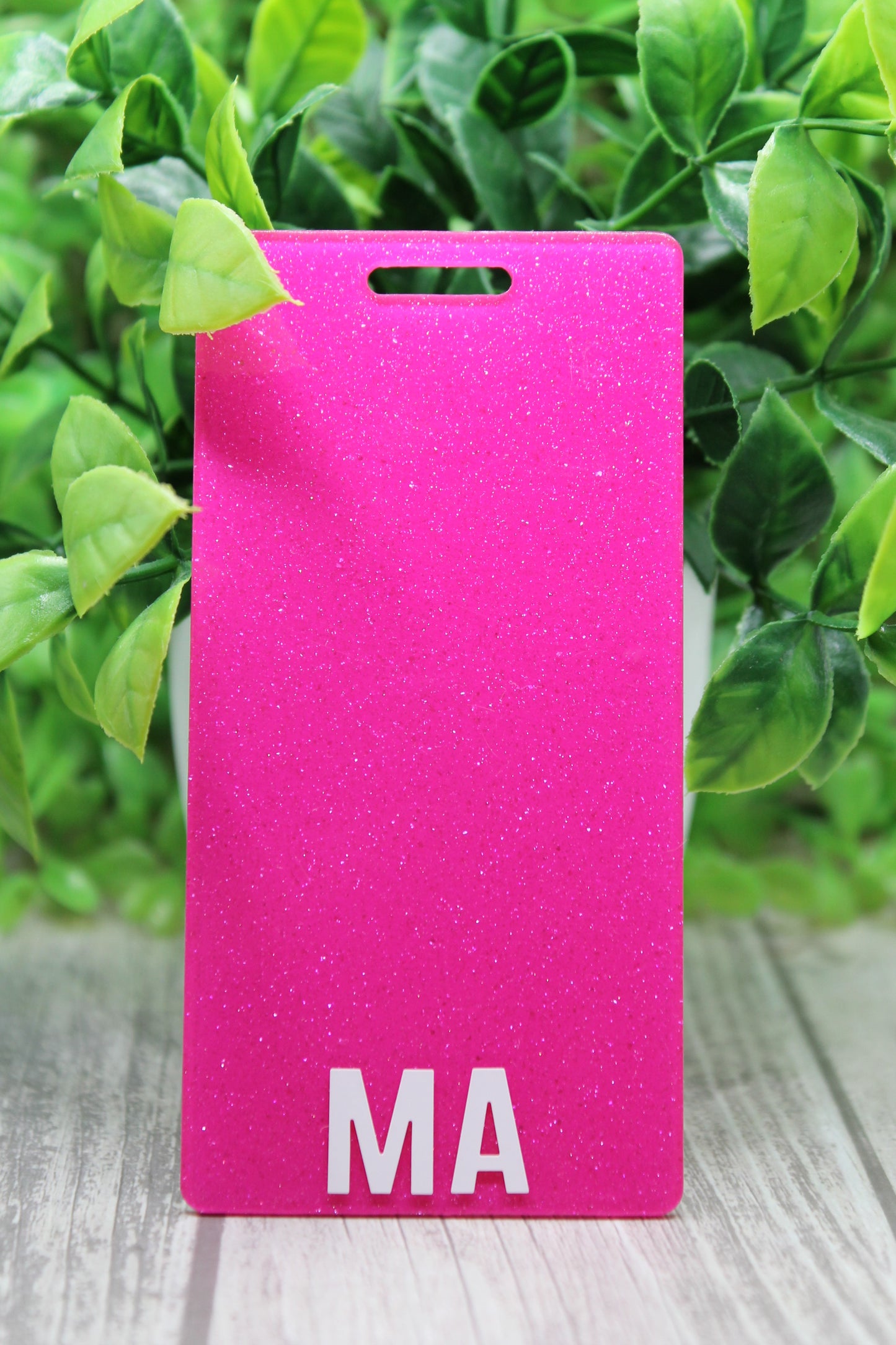 MA {Medical Assistant} Bright Pink Glitter Badge Buddy