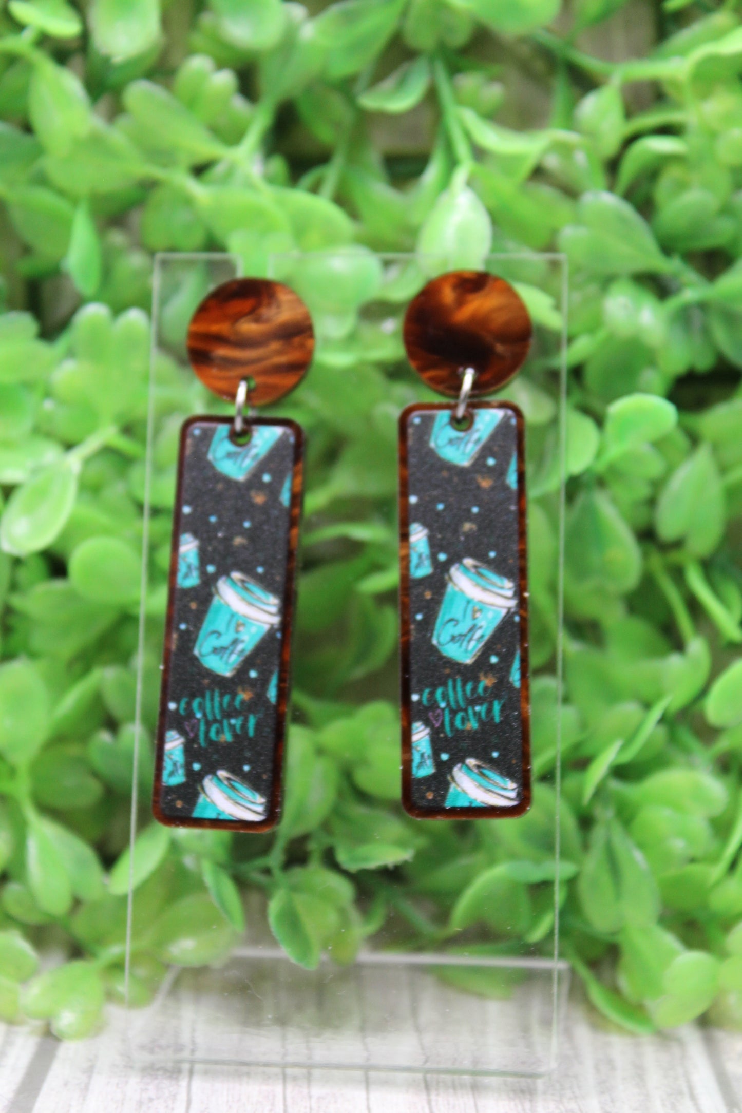 Coffee Lover Bar Dangle Earrings